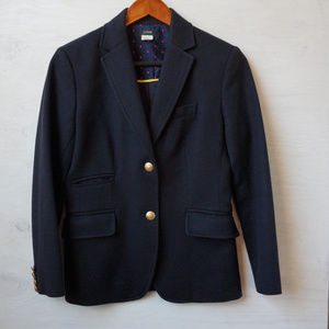 J Crew 100% Cashmere Navy Hacking Jacket Blazer